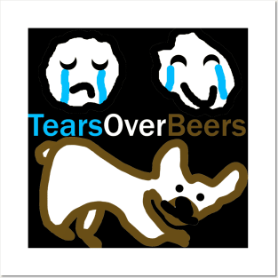 The Tears Over Beers Podcast logo darkmode Posters and Art